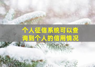 个人征信系统可以查询到个人的信用情况