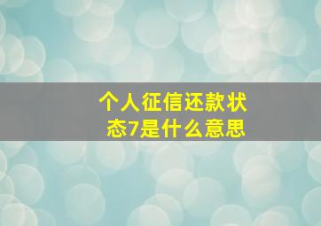 个人征信还款状态7是什么意思