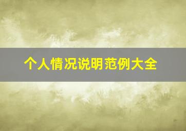 个人情况说明范例大全