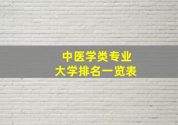 中医学类专业大学排名一览表