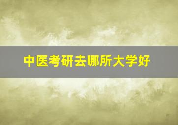 中医考研去哪所大学好