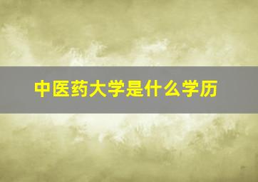 中医药大学是什么学历