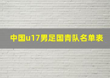 中国u17男足国青队名单表