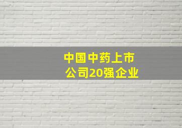 中国中药上市公司20强企业