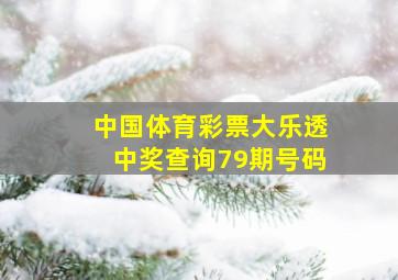 中国体育彩票大乐透中奖查询79期号码