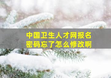 中国卫生人才网报名密码忘了怎么修改啊