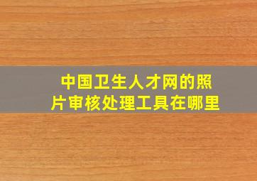 中国卫生人才网的照片审核处理工具在哪里