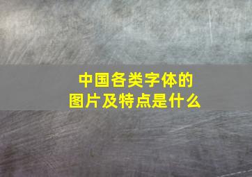 中国各类字体的图片及特点是什么