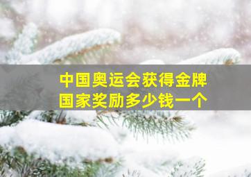 中国奥运会获得金牌国家奖励多少钱一个