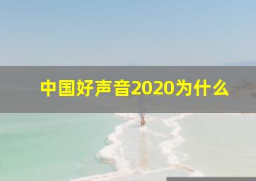 中国好声音2020为什么