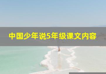 中国少年说5年级课文内容