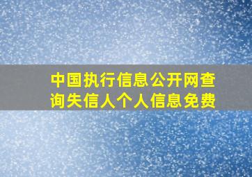 中国执行信息公开网查询失信人个人信息免费