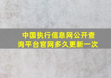 中国执行信息网公开查询平台官网多久更新一次