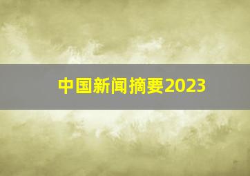 中国新闻摘要2023