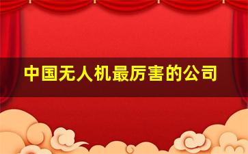 中国无人机最厉害的公司