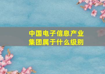 中国电子信息产业集团属于什么级别