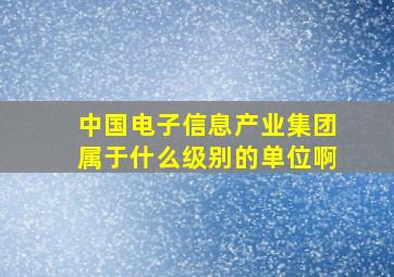 中国电子信息产业集团属于什么级别的单位啊