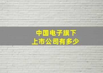 中国电子旗下上市公司有多少