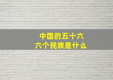 中国的五十六六个民族是什么