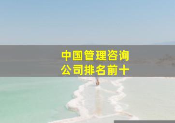 中国管理咨询公司排名前十