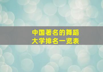 中国著名的舞蹈大学排名一览表