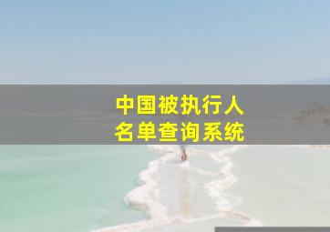 中国被执行人名单查询系统