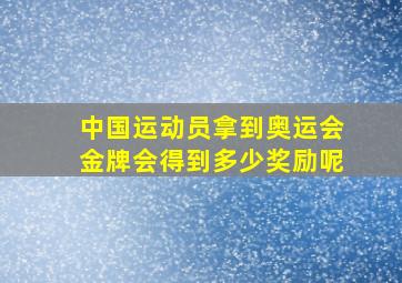 中国运动员拿到奥运会金牌会得到多少奖励呢