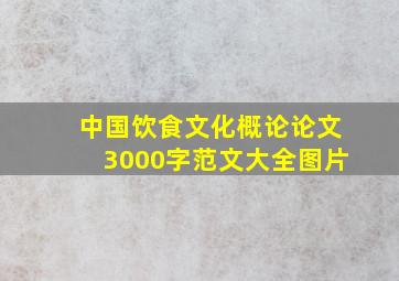 中国饮食文化概论论文3000字范文大全图片