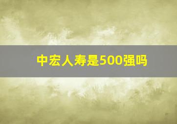 中宏人寿是500强吗