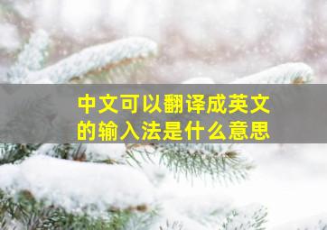 中文可以翻译成英文的输入法是什么意思