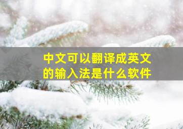 中文可以翻译成英文的输入法是什么软件