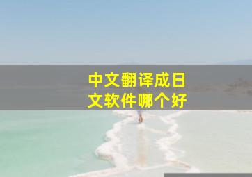 中文翻译成日文软件哪个好