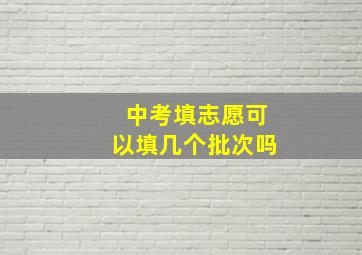 中考填志愿可以填几个批次吗