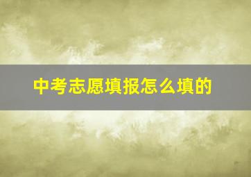 中考志愿填报怎么填的