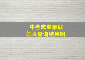 中考志愿录取怎么查询结果啊