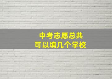 中考志愿总共可以填几个学校