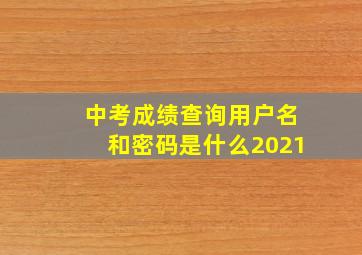 中考成绩查询用户名和密码是什么2021