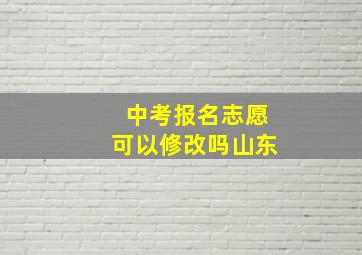 中考报名志愿可以修改吗山东