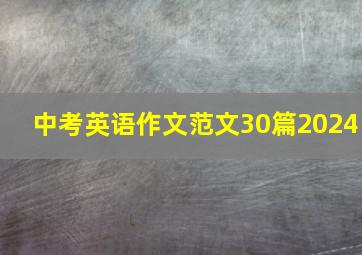 中考英语作文范文30篇2024