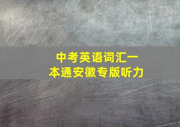 中考英语词汇一本通安徽专版听力