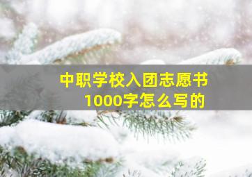 中职学校入团志愿书1000字怎么写的