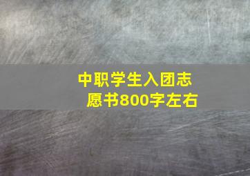 中职学生入团志愿书800字左右