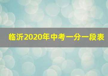 临沂2020年中考一分一段表