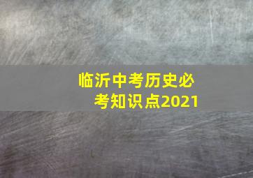 临沂中考历史必考知识点2021