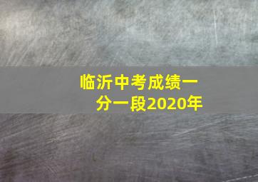 临沂中考成绩一分一段2020年