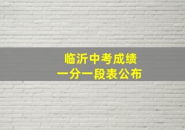 临沂中考成绩一分一段表公布