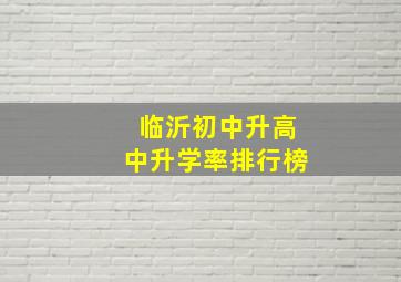 临沂初中升高中升学率排行榜