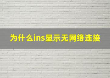 为什么ins显示无网络连接