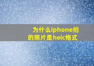 为什么iphone拍的照片是heic格式