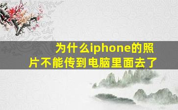 为什么iphone的照片不能传到电脑里面去了